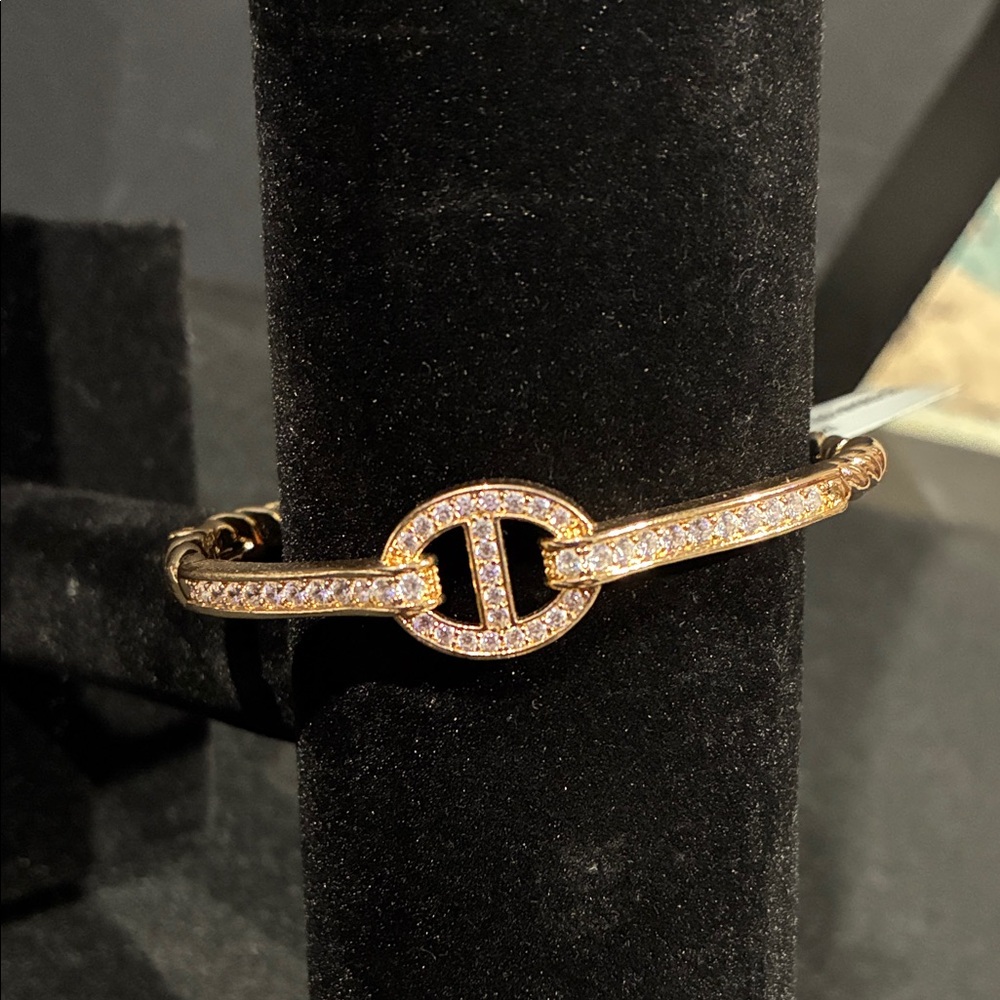 Rachel Zoe Gold tone Crystal Pavé Link Bracelet